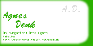 agnes denk business card